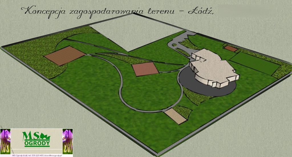 Projektowanie ogrodów - wizualizacja ogrodu - projekty ogrodów łódzkie - MS Ogrody Łódź