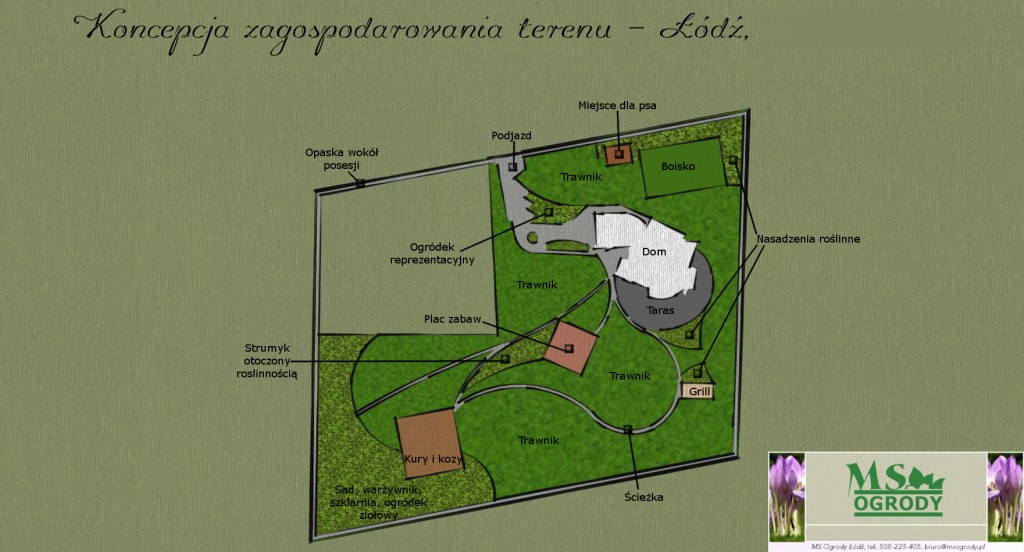Projektowanie ogrodów - wizualizacja ogrodu - projekty ogrodów łódzkie - MS Ogrody Łódź